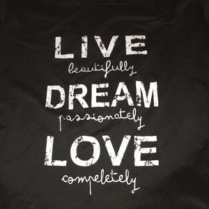 Rue 21 shirt. Frayed lettering